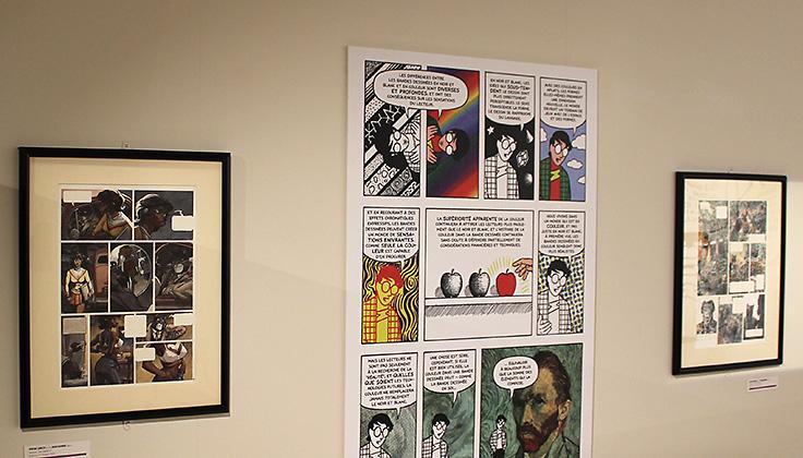Vue de l'exposition Bande dessinée : l’art invisible