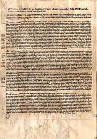 Le Placard contre la messe papale (1534) 