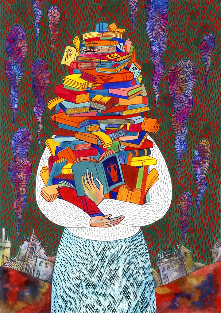 La bibliothécaire parisienne Jenny Delsaux imaginée par Yann Damezin. Tous droits réservés.