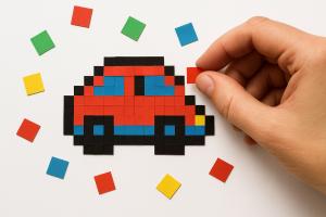 voiture pixel collage
