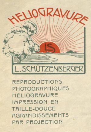publicité pour la Maison héliogravure Schützenberger