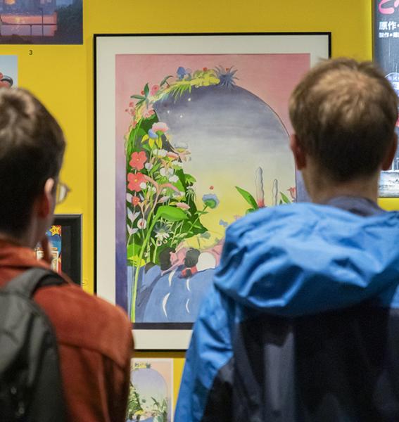 visiteurs au sein de l'exposition Miyazaki