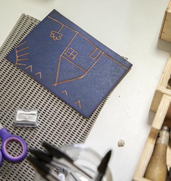 matrice de gravure réalisée par un enfant