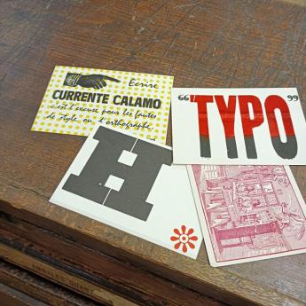Plusieurs cartes réalisées en typographie