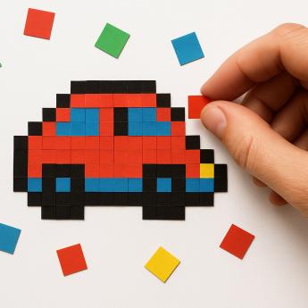voiture pixel collage