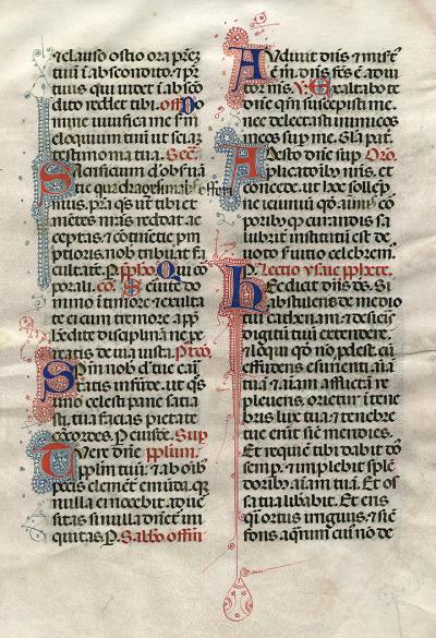 Feuillet manuscrit sur peau de velin (inv 432)
