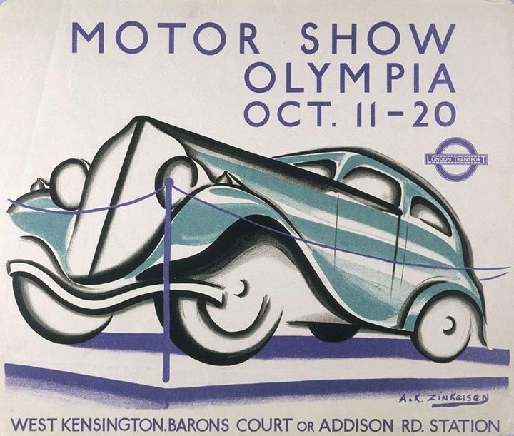 Affiche : Anna Katrina Zinkeisen, Motor Show, 1934, Lithograph