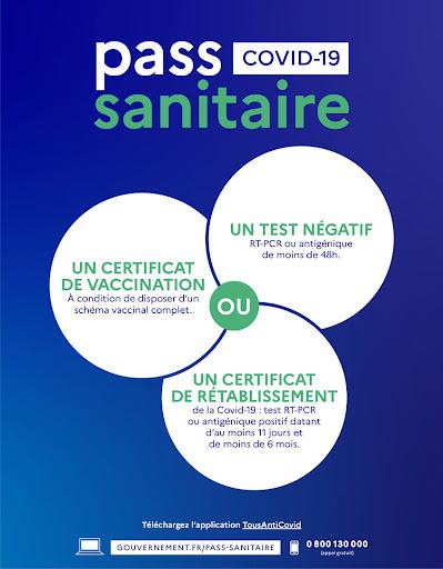 Affiche informative sur le pass sanitaire
