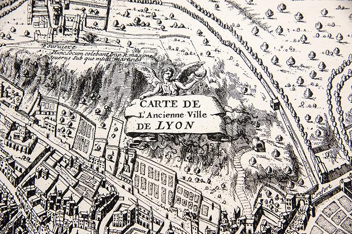 détail de la carte de Lyon en 1696