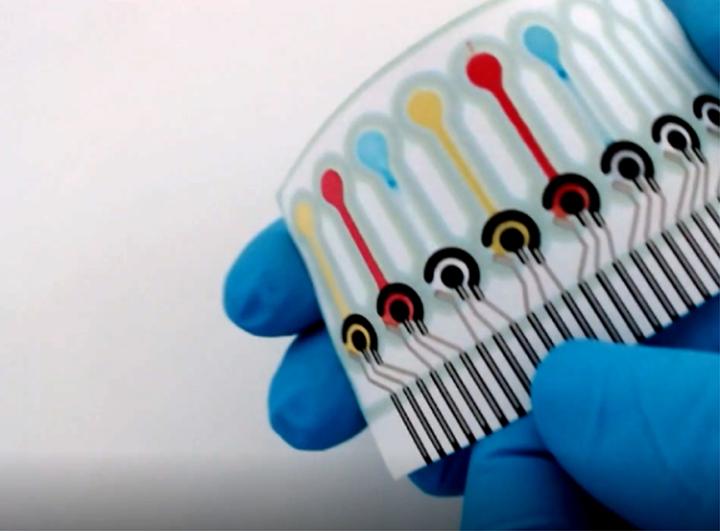 objet scientifique en gros plan avec couleurs vives
